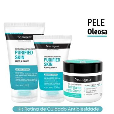 Imagem de Kit Sabonete Purified Skin 150g + Esfoliante + Hidratante 3 em 1 Efeit