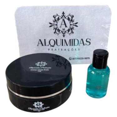 Imagem de Kit 1 Creme Limpa Prata + Flanela Mágica + Espumador - Alquimidas Prat