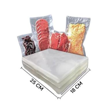 Imagem de Saco plastico a vacuo p/ alimentos 18x25 x 0,12 c/ 500 unid - SPELL