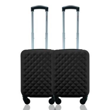 Imagem de Kit Conjunto Mala de Bordo Viagem Rígidas Rodas 360º Cadeado Segredo G