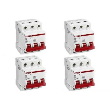 Imagem de Kit C/4 - Disjuntor Steck Din Tripolar 40A Sd63 C  Sdd63C40