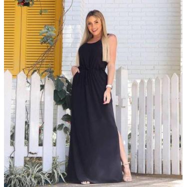 Imagem de Vestido Longo Regata com Bolso Cordão na Cintura - Luh May, M, Verde