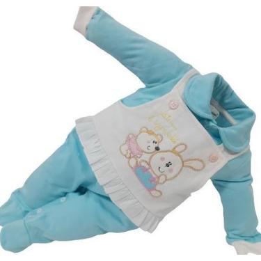 Imagem de Macacão Longo Luxo Bebê Menina Inverno Finta Jardineira 7187 - Chuquin