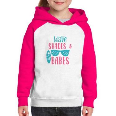 Imagem de Moletom Infantil Wave Shades e Babes - Foca na Moda, Branco, Rosa, 6