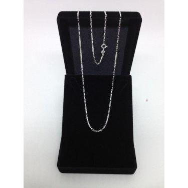 Imagem de Cordão Corrente  Cadeado Veneziana longa 70 Cm 1.2mm Em Prata 925 - Mi