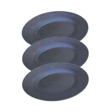 Imagem de Kit 3 Assadeira Ferro Pão Lasanha Carne Lisa Oval ST 29x22cm - Fundiçã