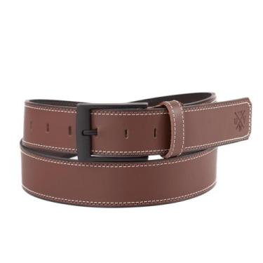 Imagem de Cinto Masculino Em Couro Use Young Fivela Quadrada Preta, Marrom, 100