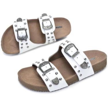Imagem de Sandália en Chinelo Feminina Branca Confort Premium Couro - Doutor Sap