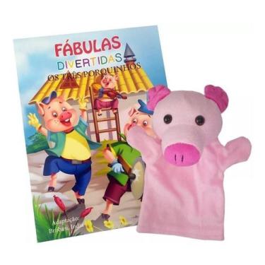 Imagem de Livro + Fantoche Fábulas Divertidas - Os Três Porquinhos - BOM BOM BOO