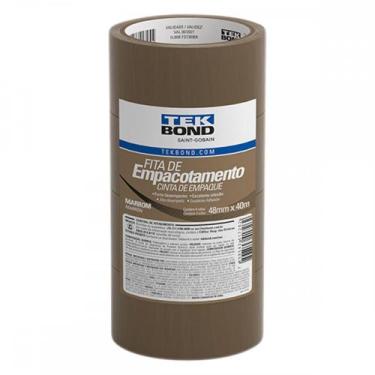 Imagem de Fita Embal Tekbond 48X40Mm Marrom - Kit C/4 Unidades