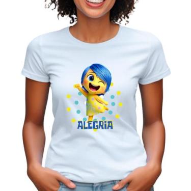 Imagem de Camiseta feminina do filme divertidamente personagem alegria babylook 