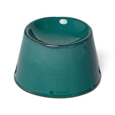 Imagem de Comedouro Elevado Cães Pequenos Cerâmica Rr4Pets Verde