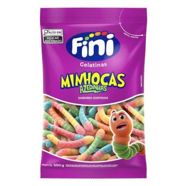 Imagem de Balas de gelatina Minhocas Azedinhas 500g - Fini