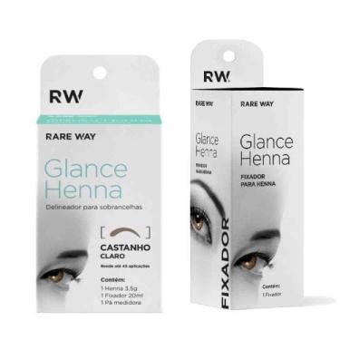 Imagem de Kit Glance Henna Design Sobrancelha Escolha cor + Fixador Dermatologic