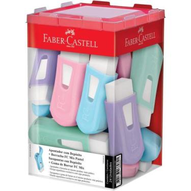 Imagem de Borracha Branca TONS Pastel com Apontador e Depósito - Display com 24 