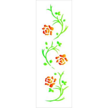 Imagem de Stencil Simples Flores Rosas 339 10x30 Opa