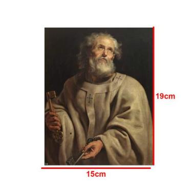 Imagem de Capela Oratório Arabesco com Imagem São Pedro 25x18x31 Mdf Madeira Imb