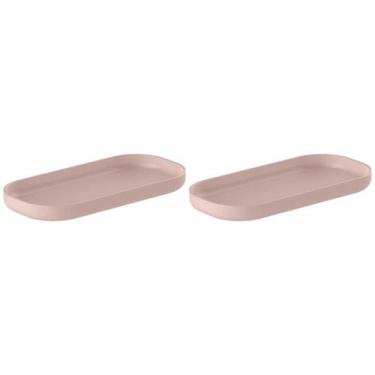 Imagem de Kit 2 peças Bandeja Dual Ou Banheiro Lavabo, Rosa Duna