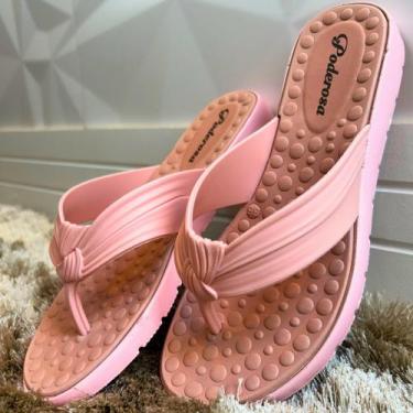 Imagem de Chinela feminina rasteirinha com palmilha massageadora - Poderosa, Ros