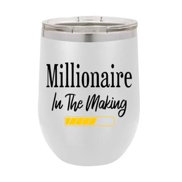 Imagem de Copo de vinho I'm A Millionaire, presente para milionário, copo de vinho de aço inoxidável de 340 g, presentes para ele, para ela, para meninos, para meninas, aniversário, ideia de presente de Natal