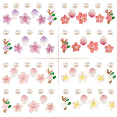 Imagem de Sasotiye Berloques femininos lindos sapatos de flor de suor decoração com pérolas brilhantes charme feminino flor de cerejeira sapatos acessórios para meninas mulheres amigas lembrancinhas de festa