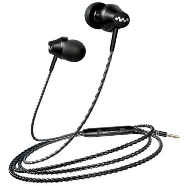 Imagem de Hxstaald Fones de ouvido intra-auriculares com fio de baixo custo, fones de ouvido com isolamento de ruído com microfone, fones de ouvido de 3,5 mm com fio para iPhone, Samsung, computador, laptop,