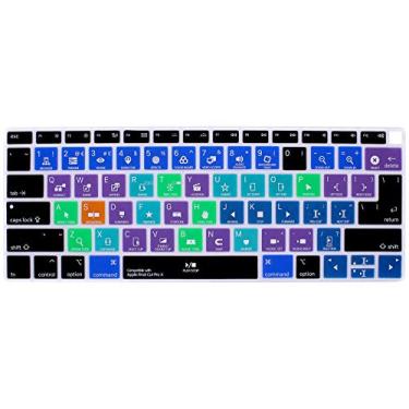 Imagem de Capa de teclado Hotkey para atalhos WYGCH compatível com MacBook Air 2018 [13,3 polegadas A1932 com tela de retina e Touch ID] protetor de silicone macio, versão EUA/UE, Final Cut Pro X