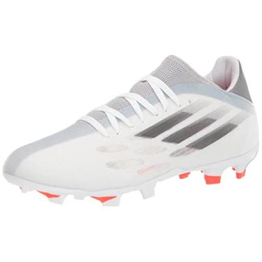 Imagem de adidas Tênis de futebol unissex X Speedflow.3 Firm Ground, Branco/Preto/Vermelho Solar., 12 Women/12 Men