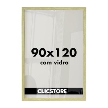 Imagem de Moldura Quadro 90x120 Decoração Criativa Parede Sala Quarto Escritório Arte Foto Imagem Painel Gravura Pôster com Vidro (Carvalho)