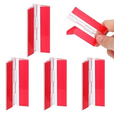 Imagem de 4 dobradiças autoadesivas de acrílico transparente de plástico dobradiça dobrável dobradiça de piano contínua para armário tampa de aquário suporte de exibição de móveis DIY artesanato 65 × 40 mm