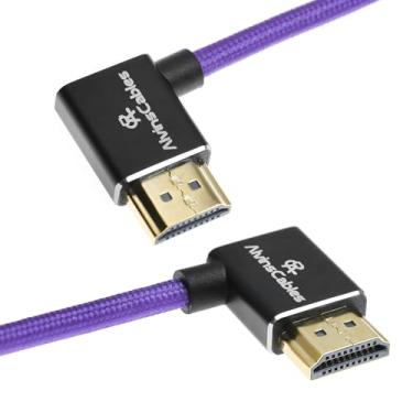Imagem de Alvin's Cables Cabo HDMI 2.1 8K 60Hz 4K 120Hz de alta velocidade para monitor Atomos Ninja, cabo espiral trançado de ângulo esquerdo para direito para Sony FS5 FS7 FX9, para Canon C300 C500, para