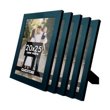 Imagem de Kit 5 Porta Retrato 20x25 Com Vidro Quadro Gravata Imagem Decoração Aparador (Preto)