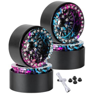 Imagem de BRCatWPark Aros de roda RC 1.9 para carro de rastreador RC 1/10 Axial SCX10 SCX10 II 90046 SCX10 III AXI03007 TRX4 D90, aro de alumínio 1,9, cor