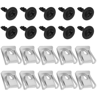 Imagem de SG Store 10 conjuntos de capa de motor de carro porca em U com parafusos de fixação peça de substituição 8K0805121 8K0805922A compatível com Audi compatível com VW