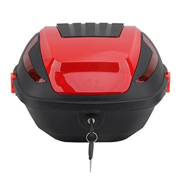 Imagem de Mala de viagem para motocicleta 32L novo carro elétrico motocicleta porta-malas ABS grande capacidade caixa de armazenamento de porta-malas remoção uso geral várias opções de cores capa superior para