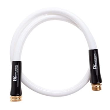 Imagem de RVWFS Mangueira para beber água doce de 1,9 m de latão - rosca de mangueira de jardim padrão conecta facilmente o filtro de água ou amaciante ao trailer