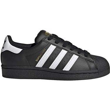 Imagem de adidas Tênis infantil unissex original Superstar, preto/branco/preto, tamanho 36, Preto/branco/preto, 20