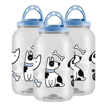 Imagem de 3 Porta Ração Cachorro Gato com Alça 3,6LT Container Multiuso - Bandei