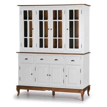 Imagem de Cristaleira Arca e Oratório 8 Portas 3 Gavetas 60806 Hannover Linz Móveis - Branco/Imbuia