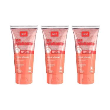 Imagem de Creme Esfoliante Soft hair 180g Pessego Biosoft - Kit C/ 3un