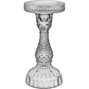 Imagem de CASTIÇAL PORTA VELAS DECORATIVO HOME&CO ECO CRYSTAL 18x9x9cm TRANSPARENTE