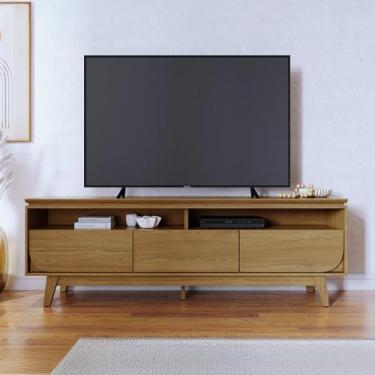 Imagem de Rack Bancada 3 Gavetas Tvs até 75 polegadas Selene - Madetec, Cumaru