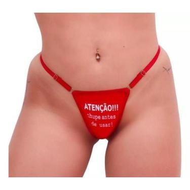 Imagem de Calcinha tanga fio frase noite vermelha + gargantilha hotwife - carrie