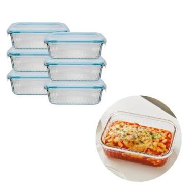 Imagem de 6Un Pote Canelado Hermético 640ML Vidro Trasparente/Resistente - Belo 