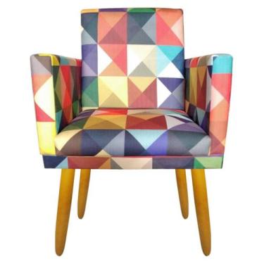 Imagem de Poltrona Estampada Nina Triangulos Rodapé - JBF Poltronas