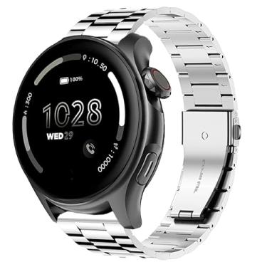 Imagem de Lamshaw Pulseira para relógio inteligente Cubitt Viva Pro, pulseira de substituição de aço inoxidável de liberação rápida compatível com Smart Watch Cubitt Viva Pro, Viva, Aura Pro, Aura (prata)