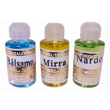 Imagem de Azeites Ungidos Para Oração Mirra Nardo Bálsamo 10Ml Cada - Benção