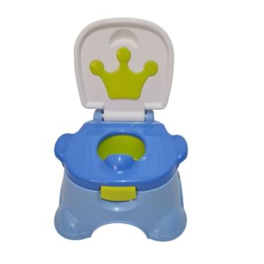Imagem de Troninho de Bebê 3 em 1 com Tampa, Penico Infantil, Serve como Banquinho, Serve como Redutor de Vaso Sanitário, para Menino e Menina para desfralde, antiderrapante, fácil limpeza e higiene (Azul)