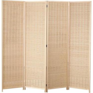 Imagem de Divisória de sala de painel de 50 cm de largura, tela de privacidade dobrável de 3/4/5, parede divisória de madeira independente de 150 cm de altura