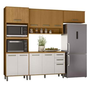 Imagem de Cozinha Modulada Criare 5 Peças com Tampo Poliman Móveis, Freijo /Ripa